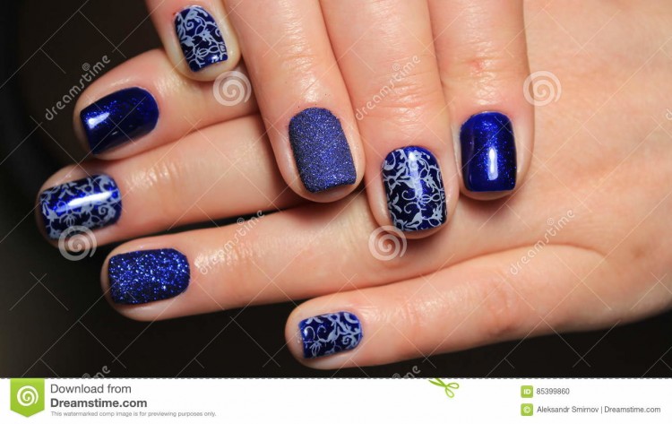 Midnight blue nail polish designs