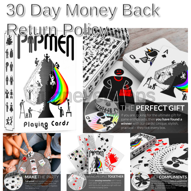 Unique Playing Cards, White Deck of Cards, Cool Pipmen Cards, Best Poker Cards, Unique Kids Playing Cards for Children & Adults, Playing Card Decks Games,