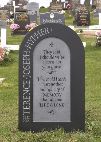 Double headstone and cross, made from Georgia Gray Granite