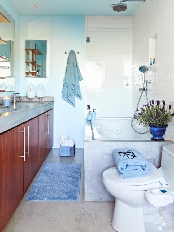 Black, white, and tan bathroom