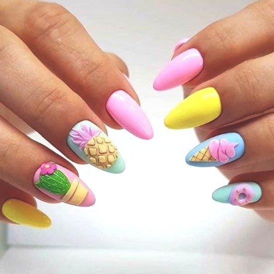 Cute Summer Nail Designs Summer Holiday Nails, Summer Nails 2018, Cute Summer Nails,