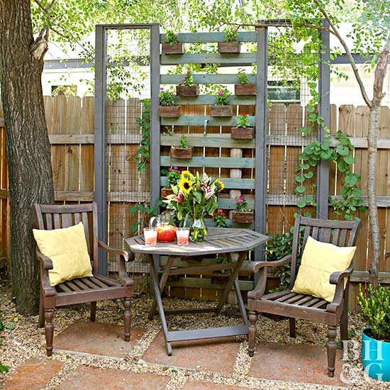 This rickety wheelbarrow is ideal for a garden space that needs some flavor