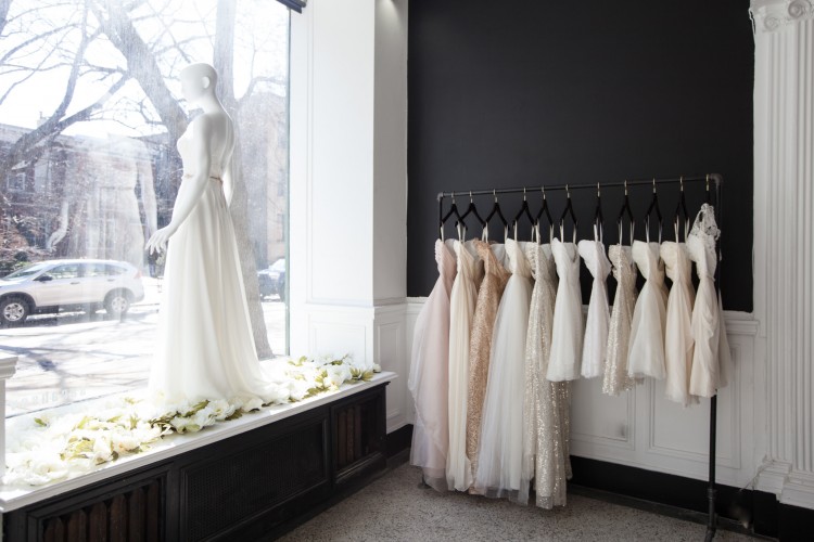 Memories' bridal salons showroom filled with a selection of wedding gowns
