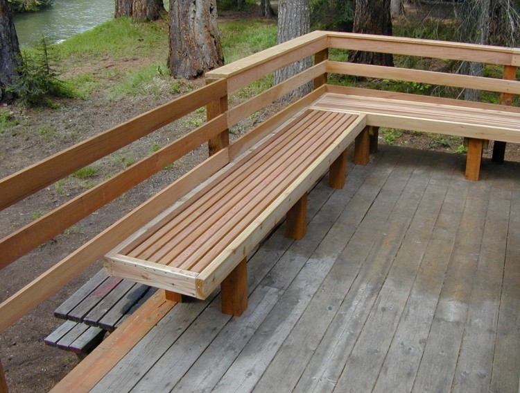 building deck railing seats large size of bench to existing designs backrest exis