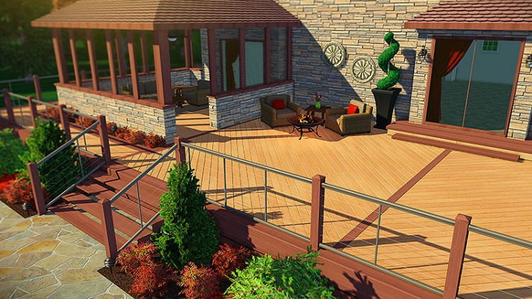 3D Garden design 3D garden design dining deck