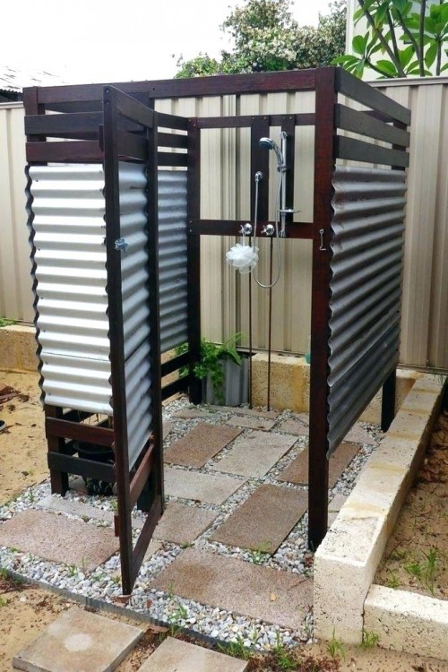 cedar outdoor shower