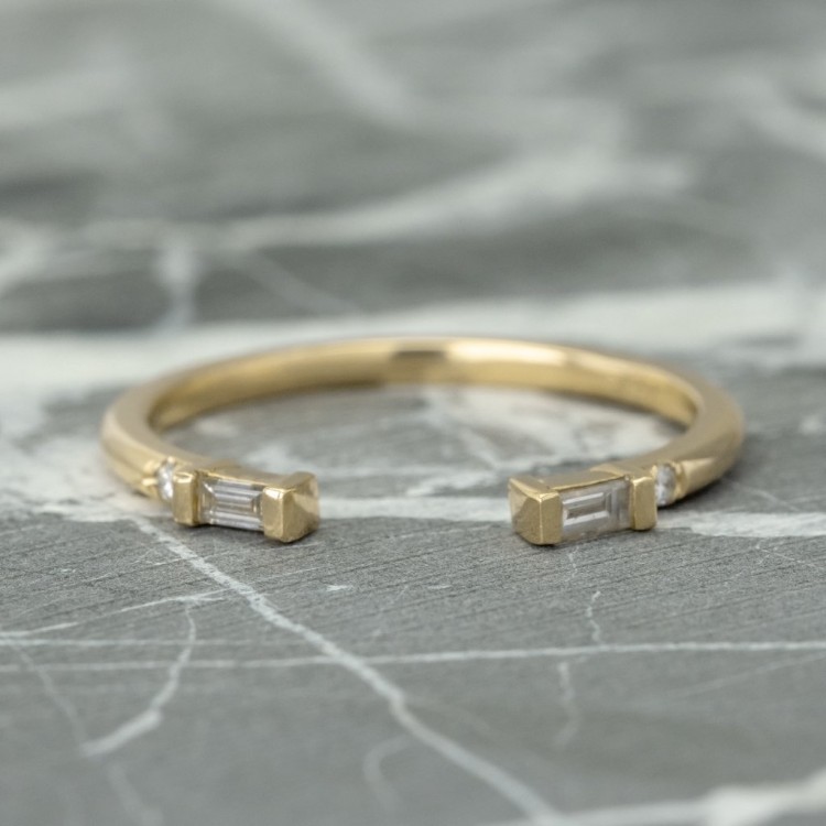 California Coast Designs Unique Round, Princess & Baguette Diamond  Engagement ring