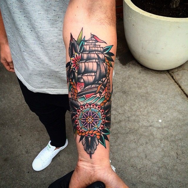 Tattoo Designs Pirate Ships Unique Old School Sailor Ship Custom Tattoo Pinterest