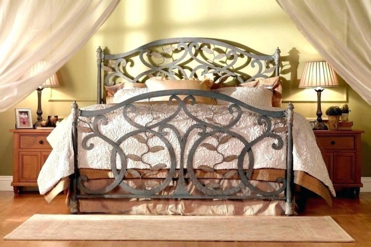 metal headboard with decorative castings and globe finials hammered brown twin bed frame footboard
