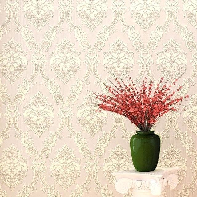 damask wall paper pink