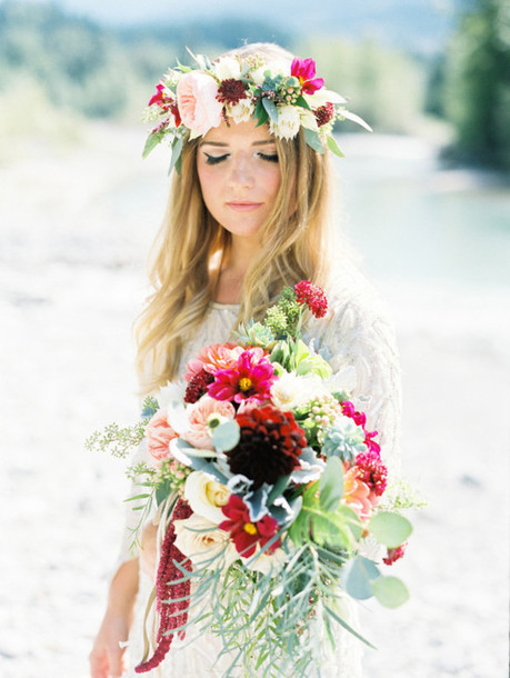 Redlands Wedding photography bridal portraits with flower crown in field of grass in redlands california bride photos white dress sheer wedding dress with