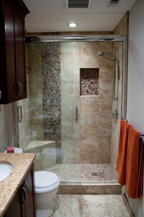 I would prefer a small glass and glass door than a shower rod