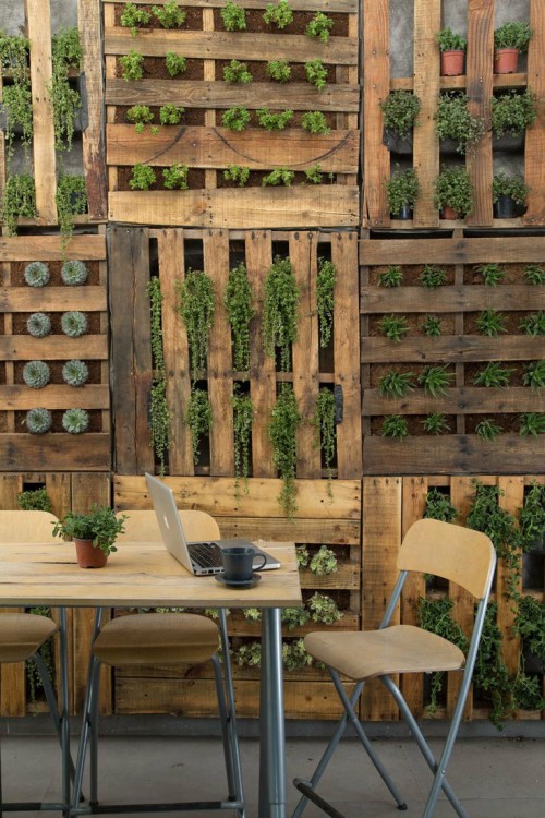 Wall Mounted Herb Garden Ideas Pallet Wood Creative Vertical Garden Space Saving And Practical Ideas For