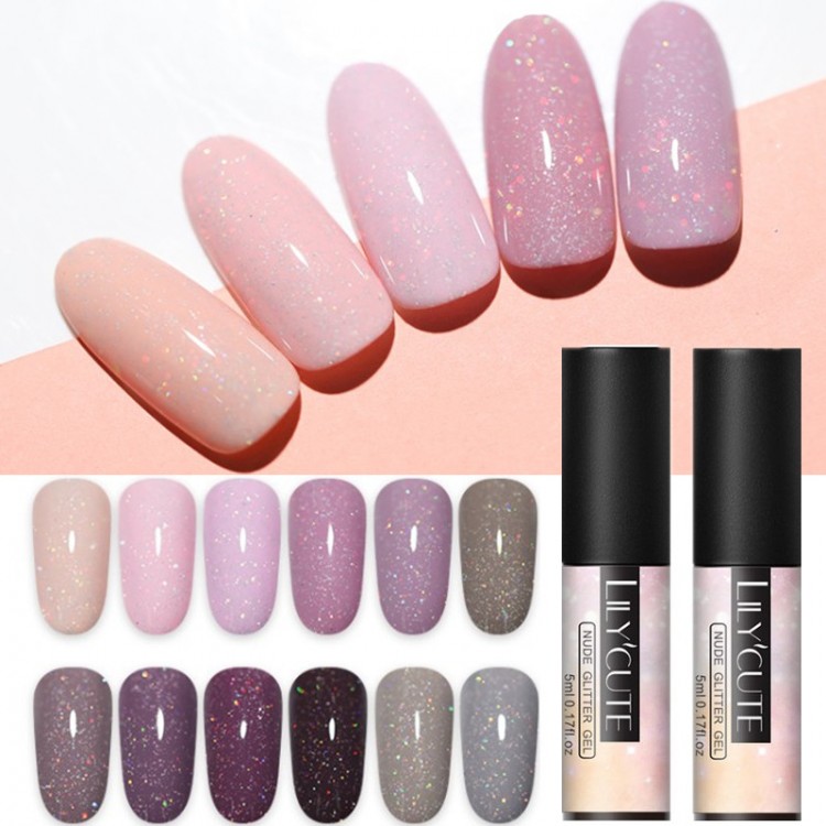 Temperature Color Changing Gel Nail Polish Rainbow Holographic Thermal Soak Off UV Gel Varnish 7