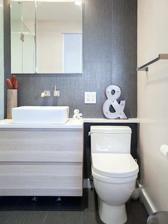 Modern bathroom with separate toilet room