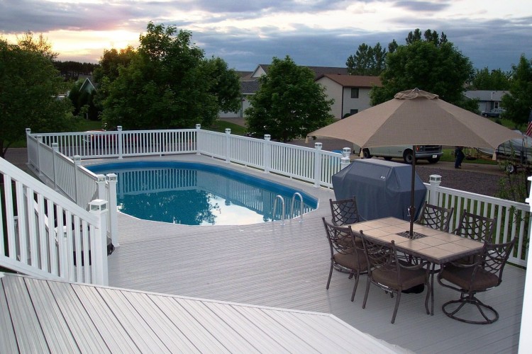 pool deck designs above ground