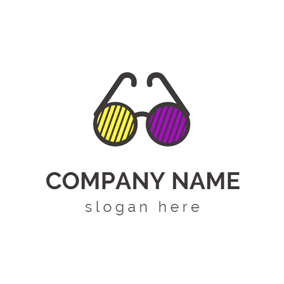 Purple and Yellow Fashion Sunglasses logo design