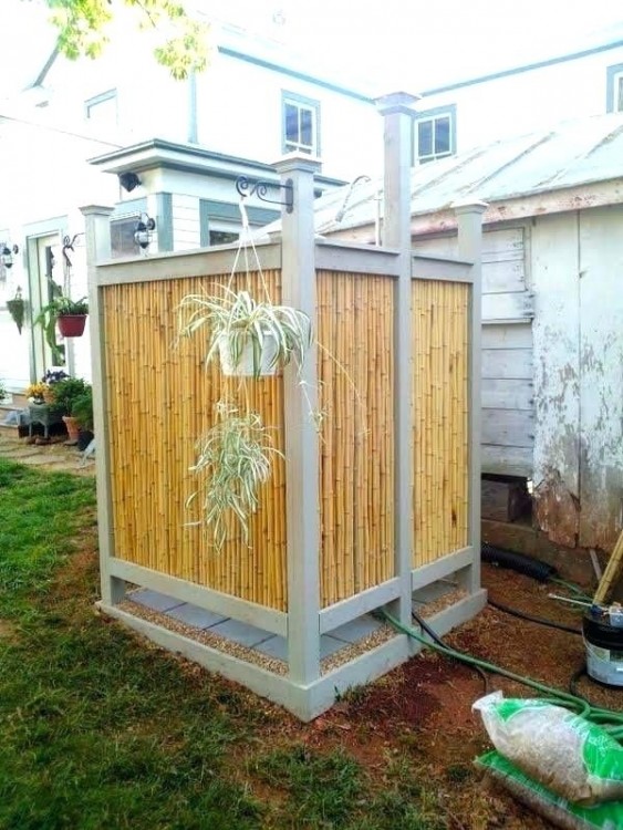 bamboo outdoor shower themed series pictures showers theme panel kits diy and mat