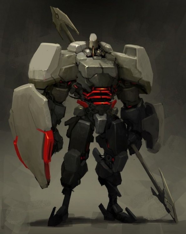 Robot Soldier Multiple Arms Samurai Concept, Robot Concept Art, Character Creation