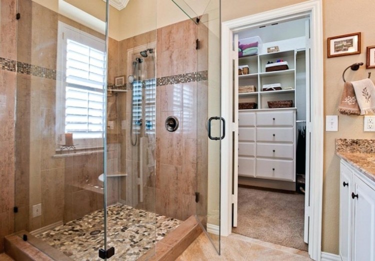 walk in closet and bathroom ideas