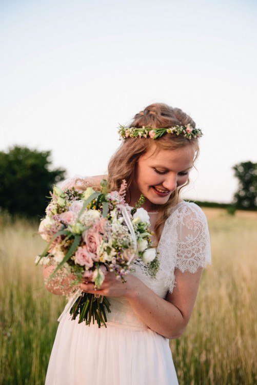 floral crown bridal style with photos from Taylor Lord Photography | via junebugweddings