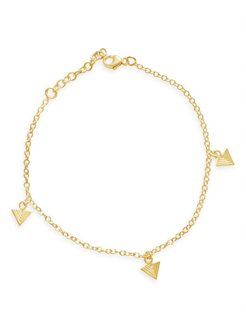 Gold Friendship Bracelet with Geometric Cubes, unique  British design