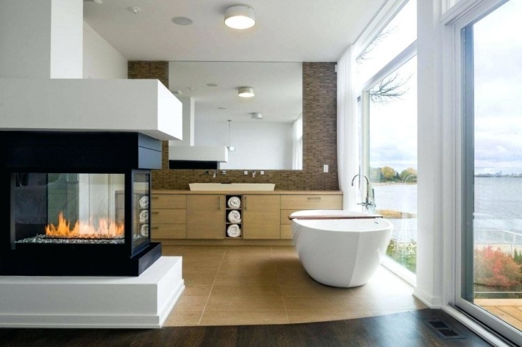 bathroom fireplace
