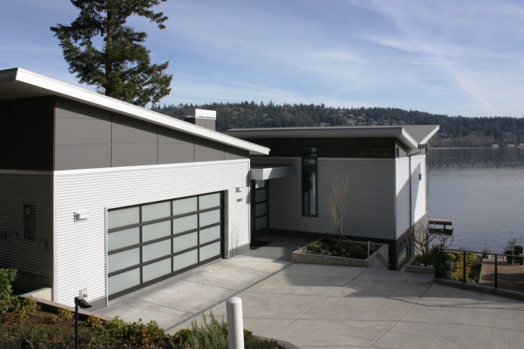 The contemporary roofline of this home design gives the Finch extra vertical space