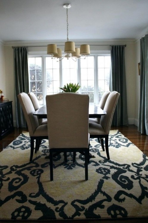 rug under round dining table kitchen