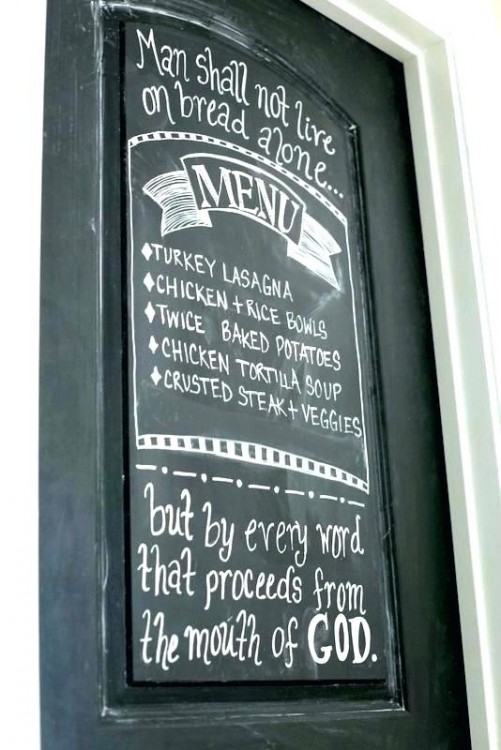 Super Ideas Kitchen Chalk Board Adding Some Rustic Charm To The Pinterest Stained Frame Around Chalkboard