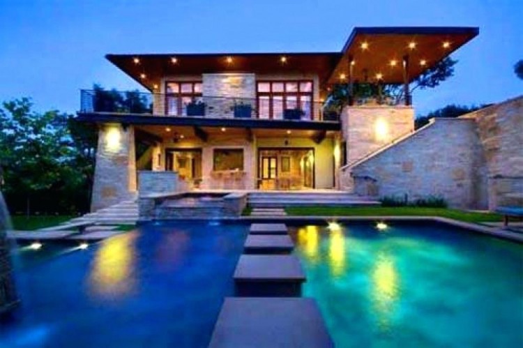 modern house with pool