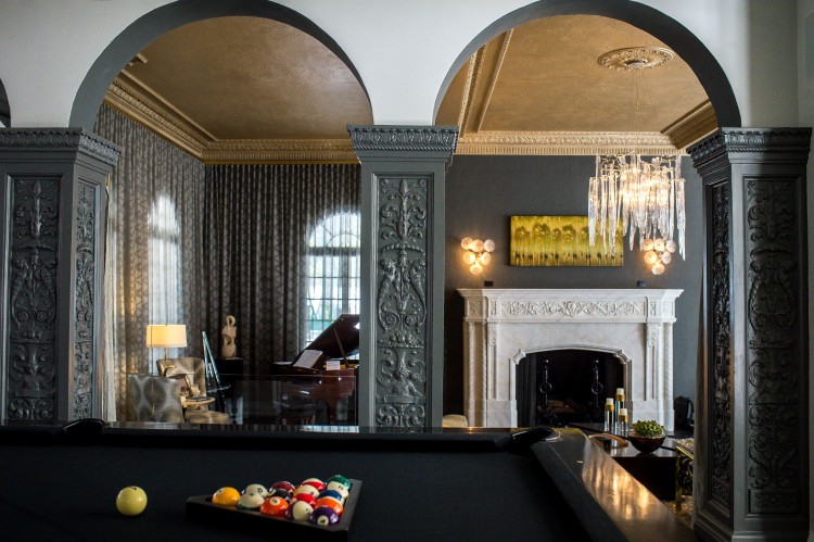 Interior Classic Basement Bar And Game Room With Guest Suite In Man Cave