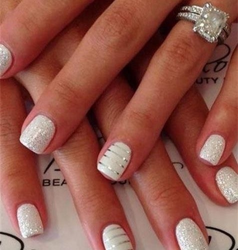 Elegant Red and Silver French Tips