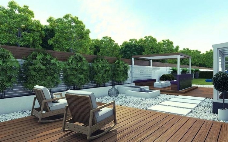 modern backyard deck design