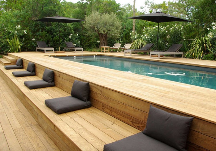 pictures of above ground pool decks