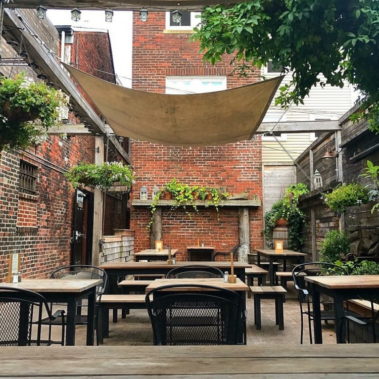 The patio of Denver Beer Company in Denver in 2015