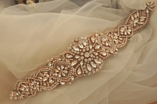 Color: ShiDianYi Crystal and Rhinestone Beaded Applique Bridal Belt