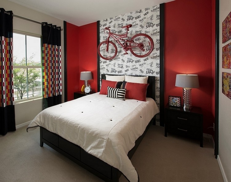 red and black bedroom ideas walls design white decorating dark be