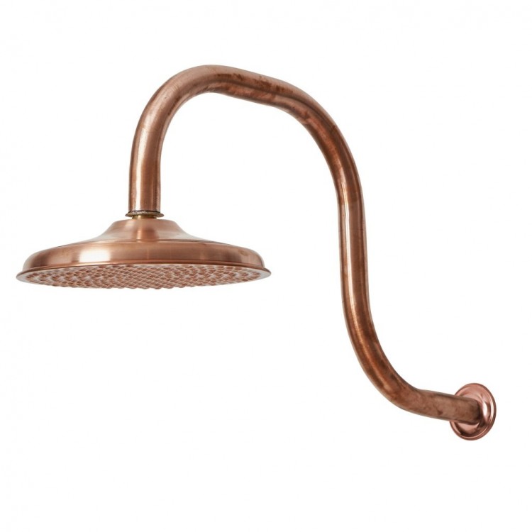 gooseneck shower head arm amazing arms for rain ideas best inspiration home outdoor