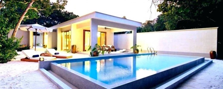 small house design with swimming