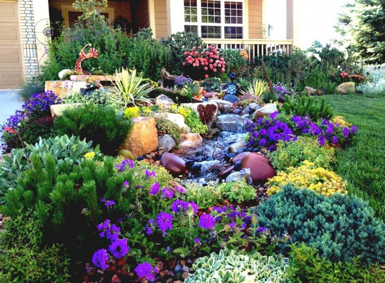 Here are two examples of gardens using bright colors: