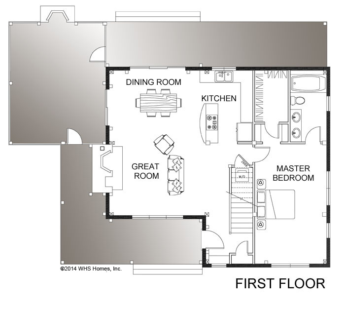 The utility room and master bedroom are located off the dining area shown with tape & texture in the Grand Cypress manufactured home featuring 3 Bedrooms,