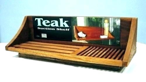 teak corner shower caddy