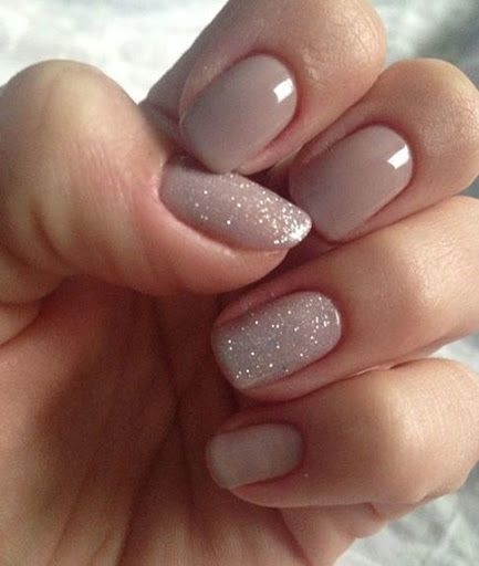 Admirable Rich Acrylic Nails with Gel Polish and Glitter Design