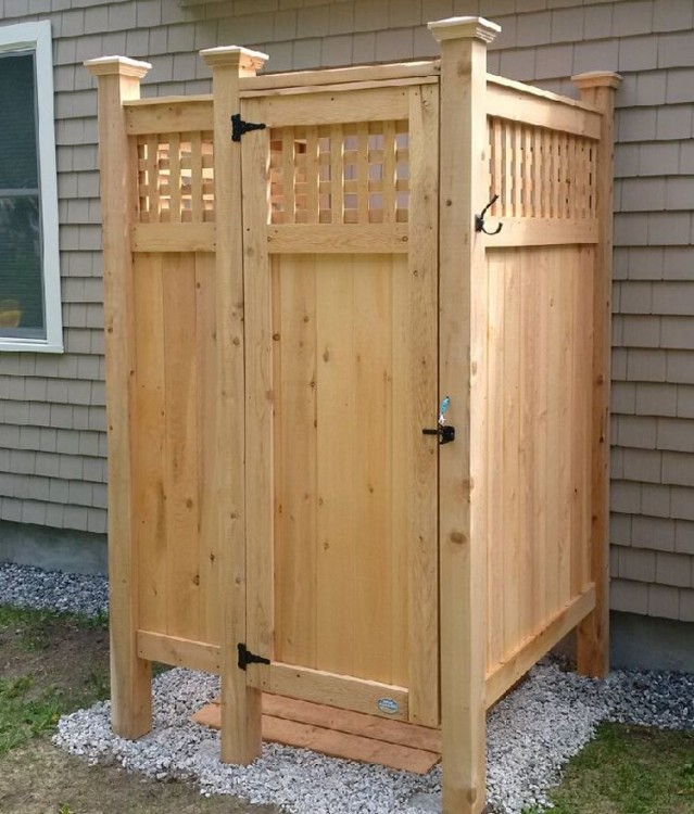 diy outdoor shower enclosure