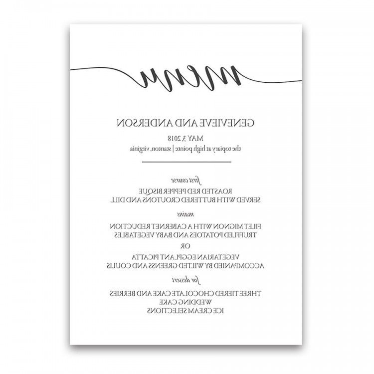 menu should match your unique wedding style
