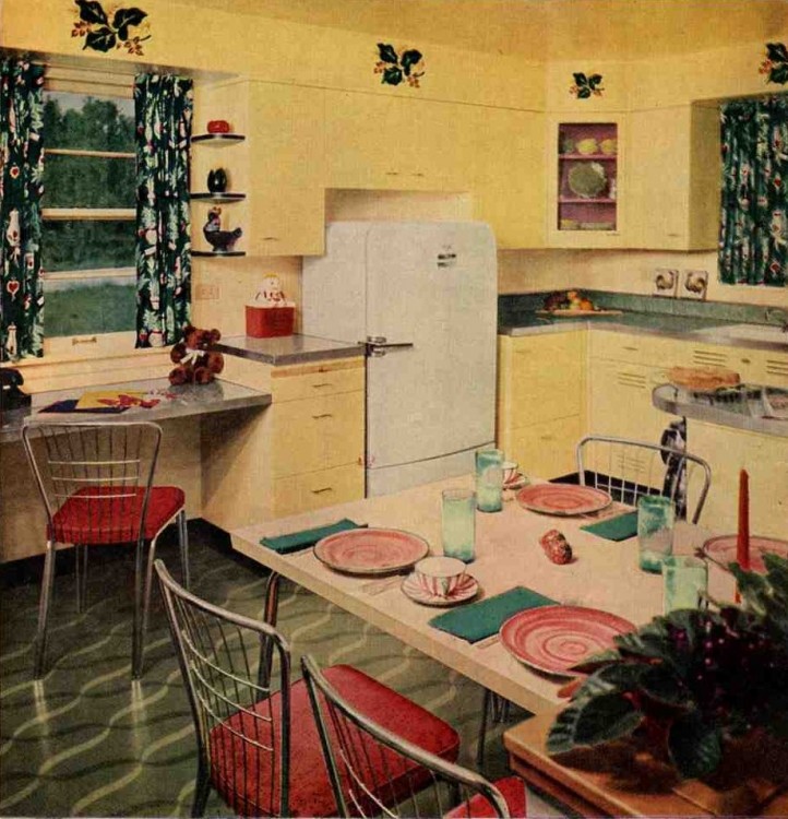 Full Size of Furniture:vintage Kitchen Items Floor Covering Options Contemporary Kitchen Colors Ideas 1950s