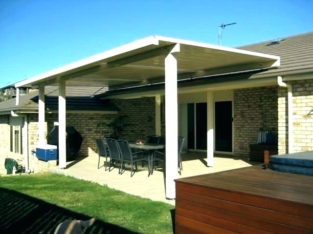 Angled flat roof verandah Flat roof patio over second storey balcony