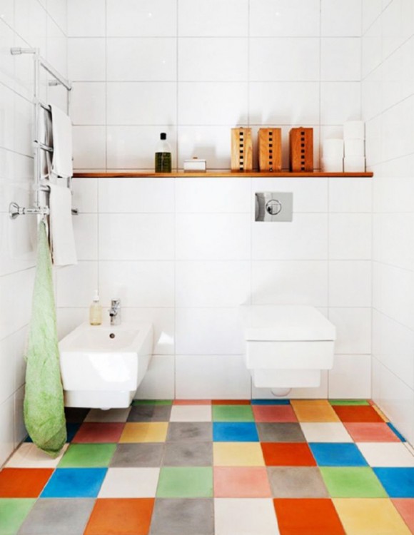 Achieve the natural look of wood flooring with grout that matches your color tile