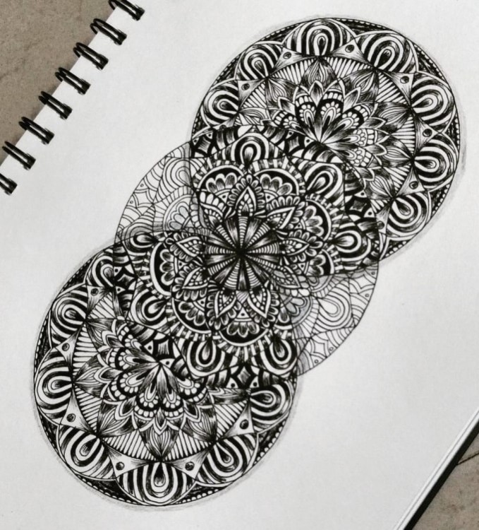 Ornamental pattern for coloring book pages